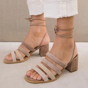 ALOHAS shades of beige heels worn once in great condition